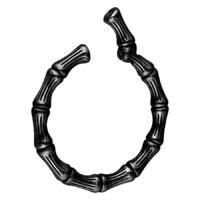 Musta Bonechain korvapaino kirurginteräksestä valkoisella taustalla