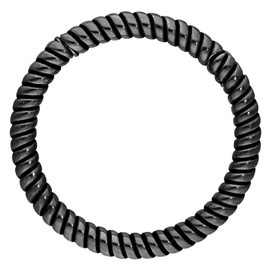 Musta korvapaino kierretyllä köysityylillä, kirurginterästä, 40mm halkaisija