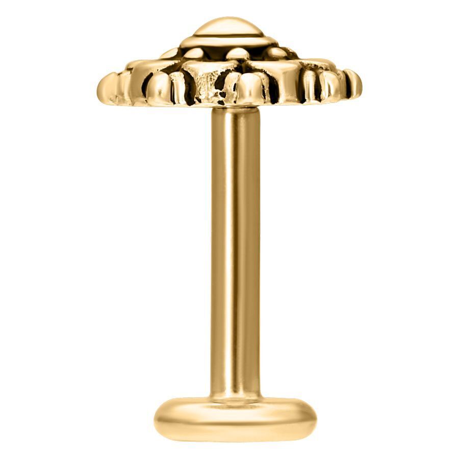 Kultainen Mandala Labret sisäkierteellä valkoisella taustalla