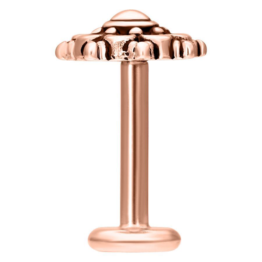 Mandala labret ruusukullassa, push fit ja sisäkierre