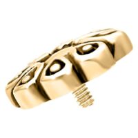 Kultainen Blossom Labret sisäkierteellä valkoisella taustalla