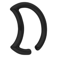 Musta Moon korvapaino kirurginteräksestä 316L valkoisella taustalla