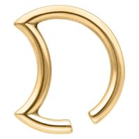 Puolikuun muotoinen korvapaino kiiltävässä kullassa, 5 mm paksuus