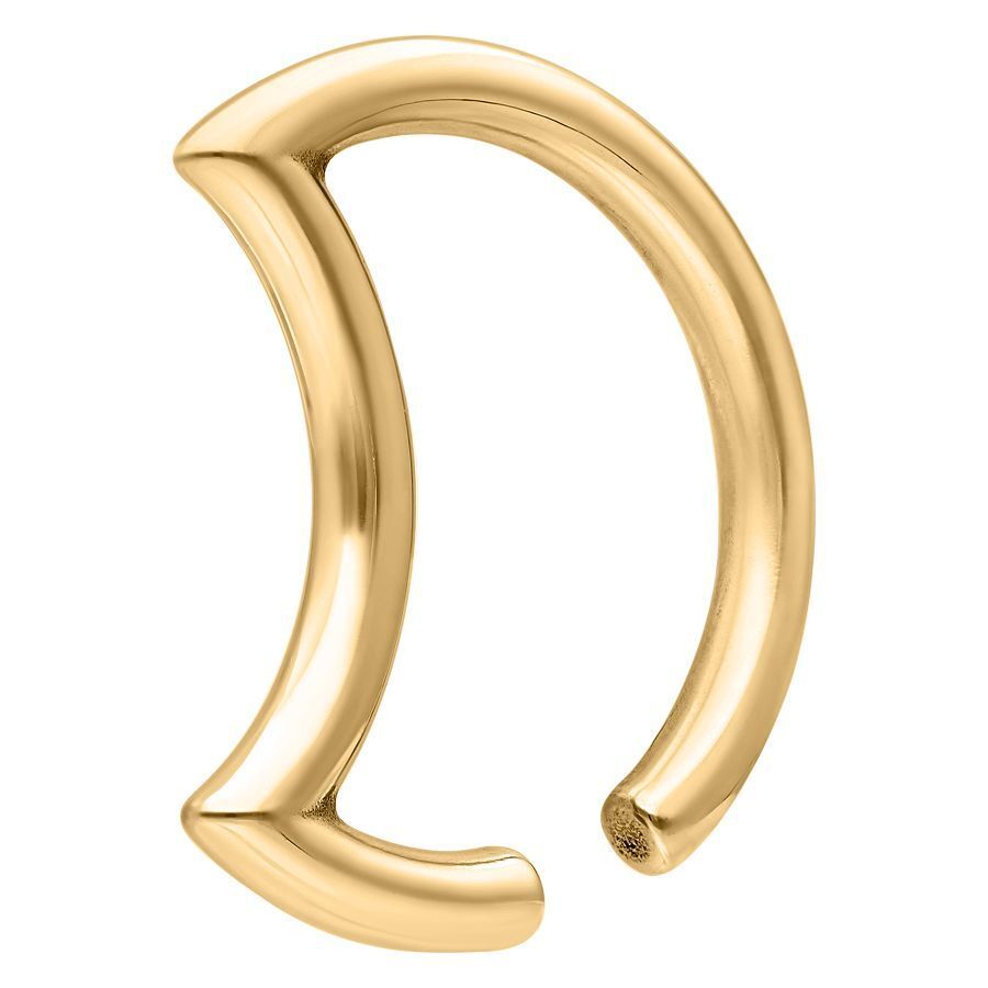 Kultainen Moon-korvapaino kirurginteräksestä 316L valkoisella taustalla