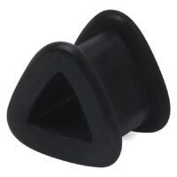 Schwarzer dreieckiger Tunnel aus Silikon, Größe 16 mm, auf weißem Hintergrund