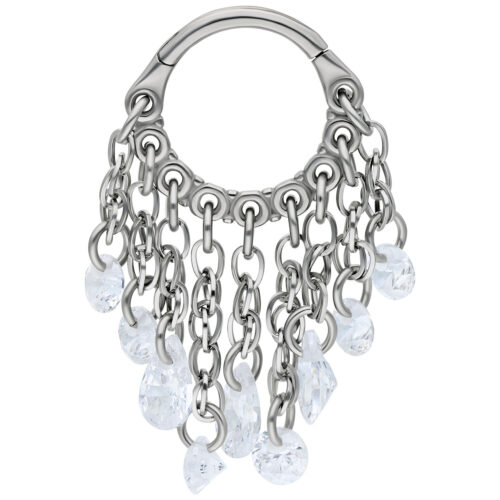 Waterfall Crystal Clicker - Lävistysrengas