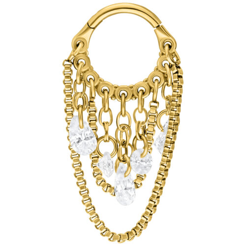 Crystal Snakechain Clicker - Lävistysrengas