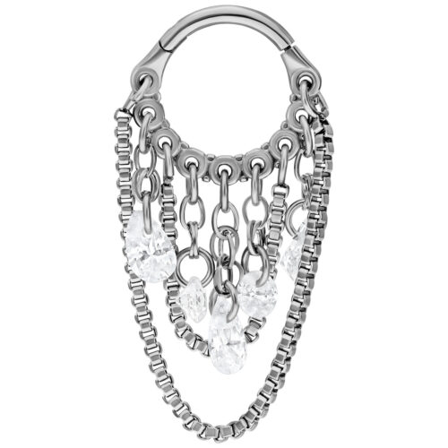 Crystal Snakechain Clicker - Lävistysrengas