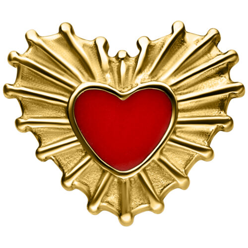 Push Fit Sacred Heart Enamel - Koristeosa - Kultainen metalli