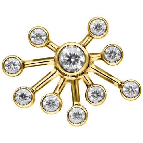 Push Fit Winter Frozen Sparkle Attachment - Kultainen metalli