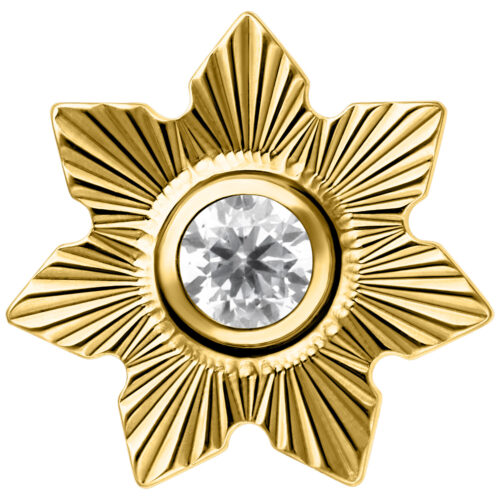 Push Fit Riffled Winter Jasmine Attachment - Kultainen metalli