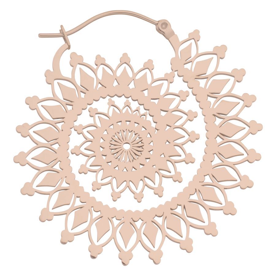 Roségoldene Creole in floraler Nautilus-Form auf weißem Hintergrund