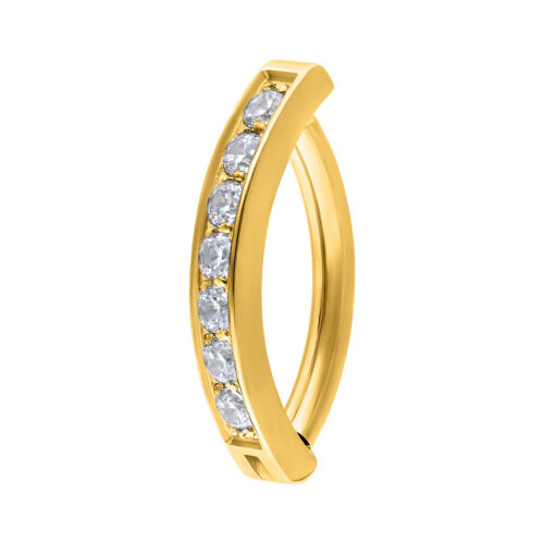 Crystal Arch Belly Clicker - saranallinen napakoru - Kultainen metalli