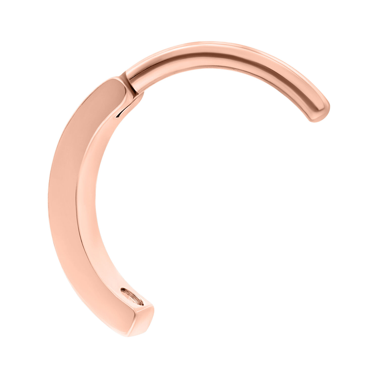 Rosékultainen napakoru clicker kaksoiskristallilla valkoisella taustalla