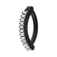 Musta napakoru Clicker titaanista kirkkailla kristalleilla