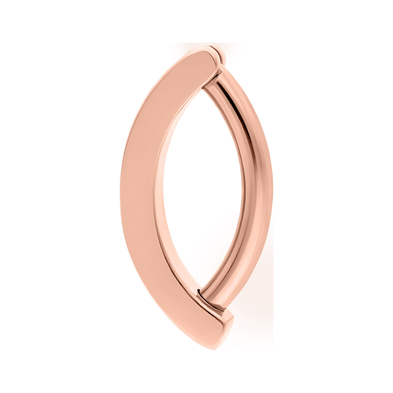 Ruusukultainen napakoru clicker titaania valkoisella taustalla