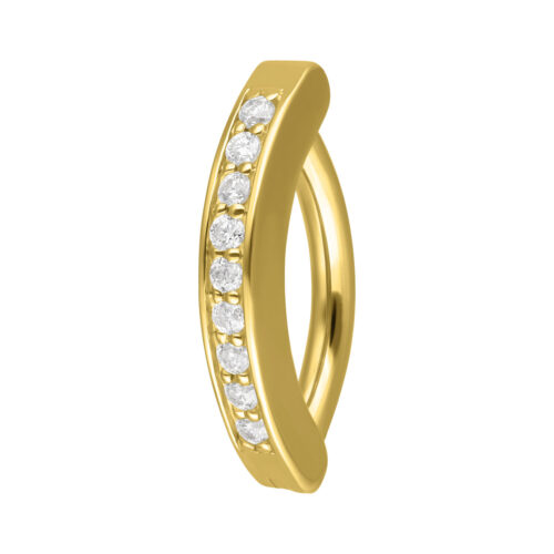 14K Moissanit Crystal Jewelled Arch Clicker - Kultainen napakoru