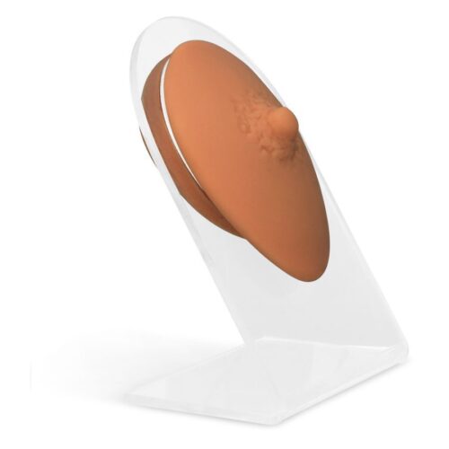 Brauner Silikon-Nippel auf transparentem Display