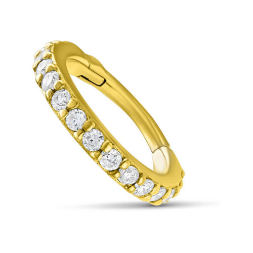 14K Hinged Row of Diamonds Ring - Lävistysrengas