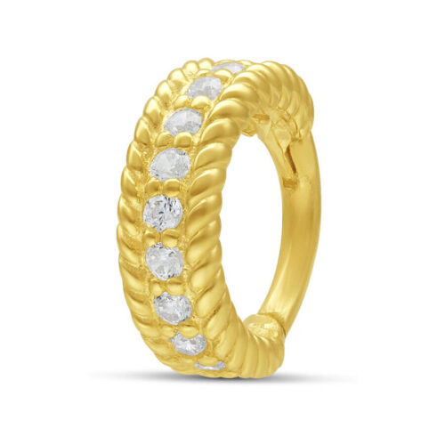 14k Crystal Hinged Ring