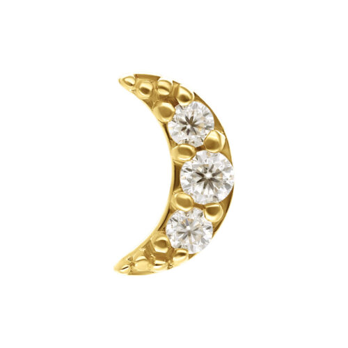 14K Gold Push-Fit Moissanit Moon - Kultainen Koristeosa