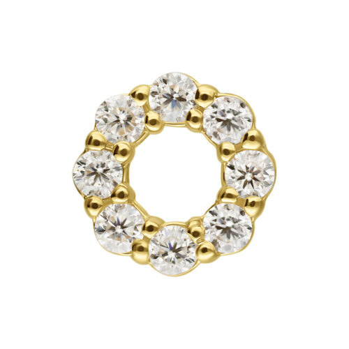 14K Gold Push-Fit Moissanit Wreath - Kultainen koristeosa