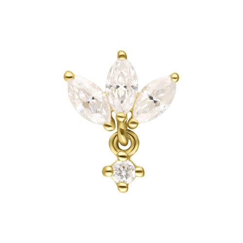 14K Perfect Fit Moissanit Lotus - Kultainen koristeosa