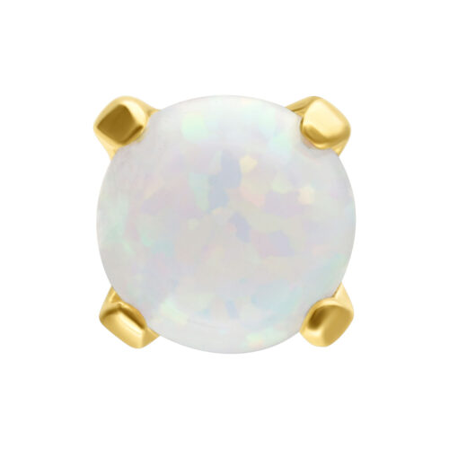 14K Perfect Fit Round Synthetic Opal - kultainen koristeosa