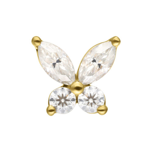 14K Perfect Fit Moissanit Butterfly - Kultainen Koristeosa