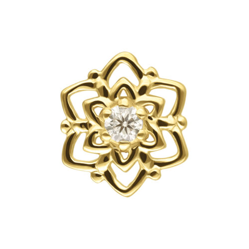 14K Perfect Fit Moissanit Flower -koristeosa