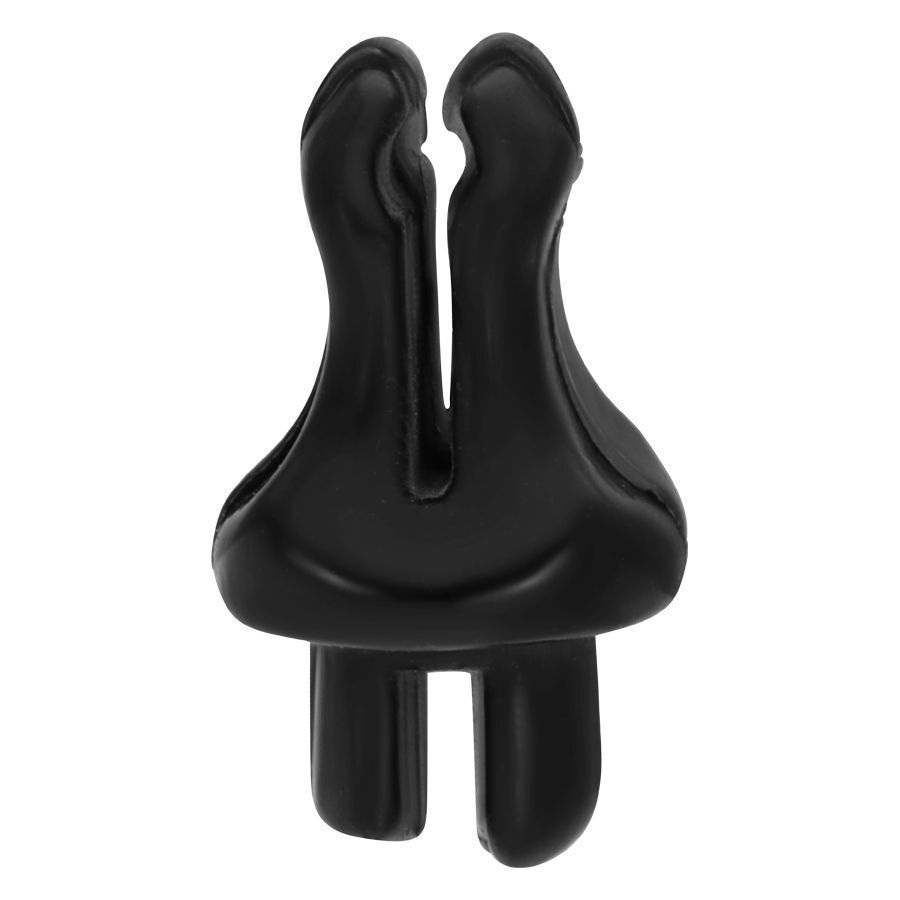 Schwarzer Bioplast-Clip, isoliert auf weißem Hintergrund