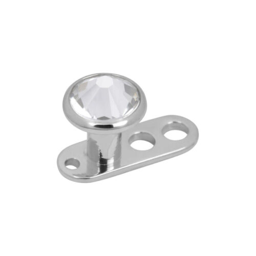 Dermal Anchor jewelled S1.6xH2.5 with 3 holes - microdermal ankkuri
