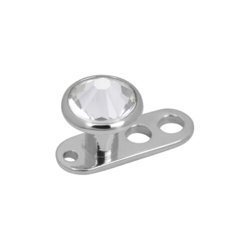 Dermal anchor jewelled S1.6xH1.5 with 3 holes – Microdermal ankkuri