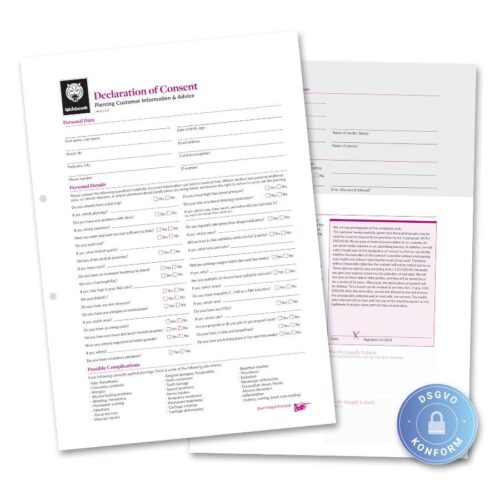 Lävistyksen suostumuslomake (englanninkielinen)