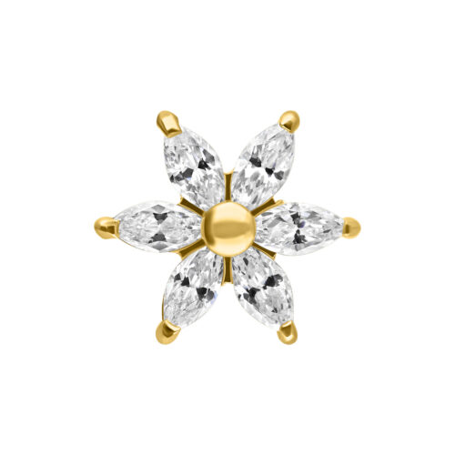 Hibiscus Flower Attachment for Internally Threaded - koristeosa - Kultainen metalli