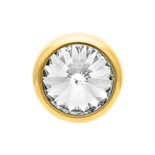 Jewelled Ball Side Threaded - kristallikoristeinen pallo sisäkierteillä (kulta)