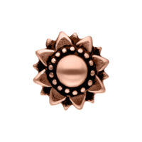 Ruusukultainen Sunflower korvakoru barbell valkoisella taustalla