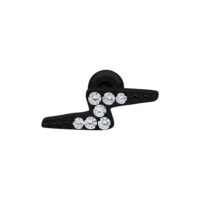 Musta korva barbell salamanmuotoisella designilla ja kirkkailla kristalleilla