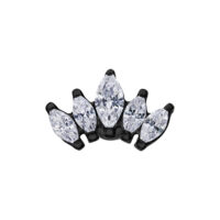 Musta korvabarbelli kristallinkirkkailla lootuksenkukilla valkoisella taustalla