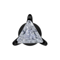 Musta Kristalli Kolmio Korvakoru Musta korvakoru kristallinkirkkaalla kolmiolla ja titaanipinnoitteella