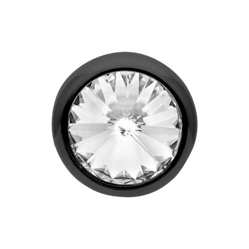 Jewelled Ball Side Threaded - kristallikoristeinen musta pallo sisäkierteillä