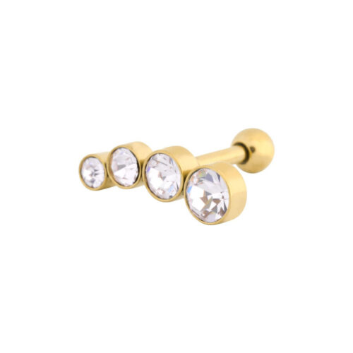 4 Round Crystals Right - Kultainen metalli