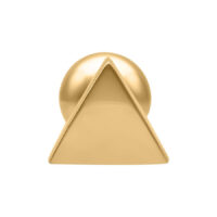 Kultainen Triangle Barbell -lävistys Kultainen Triangle Barbell -lävistys valkoisella taustalla