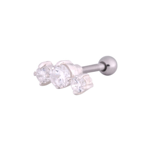 3 Crystals on Silver