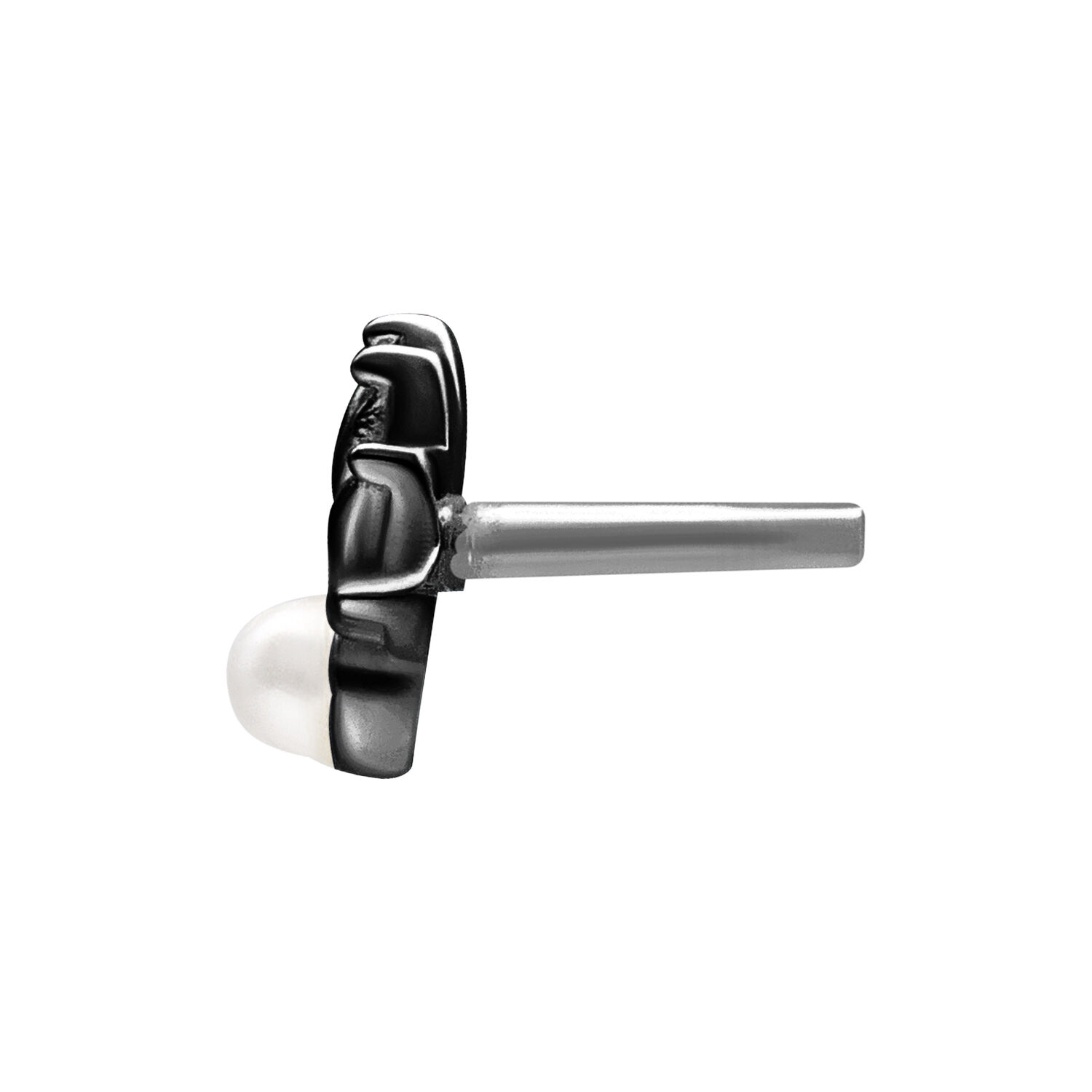 Musta Push Fit -osa helmikuviolla valkoisella taustalla