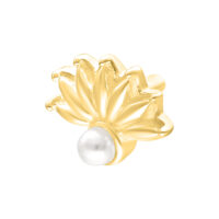 Kultainen Push Fit -lisäosa helmikoristeella valkoisella taustalla