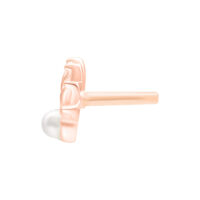 Ruusuinen lisäosa helmellä Push Fit -lävistykseen valkoisella taustalla