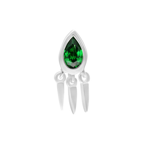 Push Fit Crystal Green Emerald Attachment - koristeosa