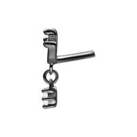 Musta Push Fit Lotus -lisäosa kristallilla Musta Lotus-lisäosa hopeasta kirkkaalla kristallilla valkoisella taustalla