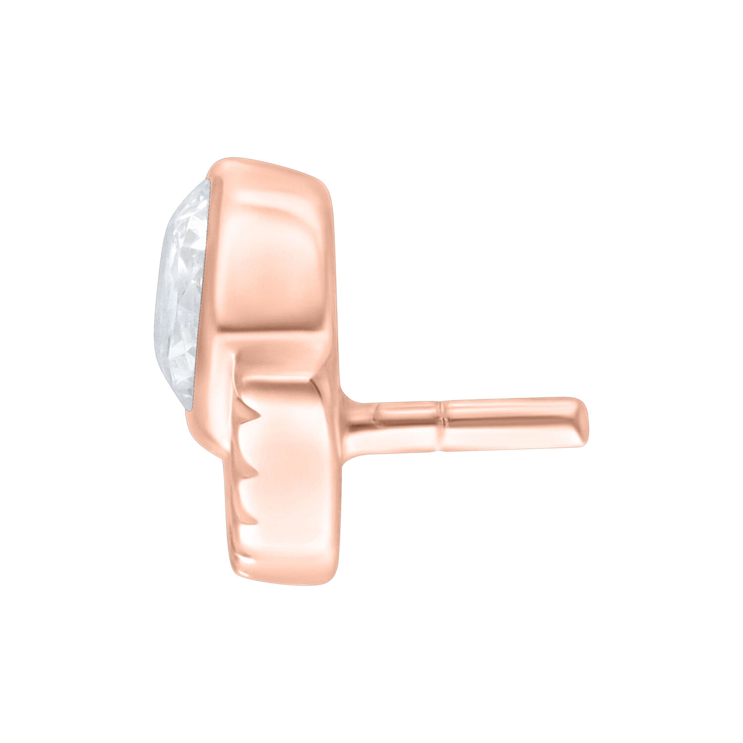 Ruusuinen Push Fit -lisäosa kimaltelevalla kivellä valkoisella taustalla